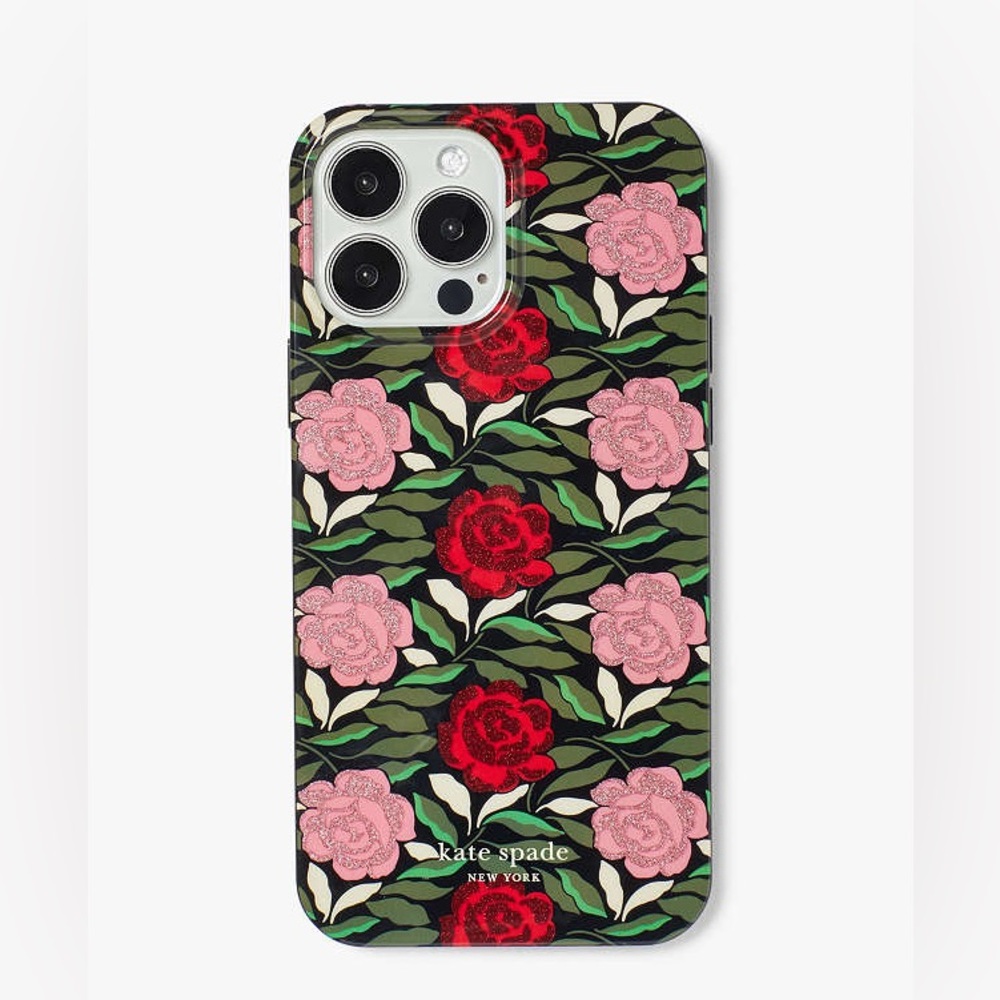 Kate Spade Rose Garden Glitter iPhone 13 Pro Case